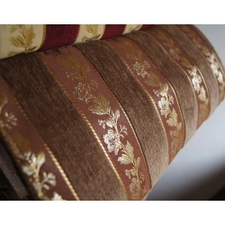 Tkanina stylowa pasy jasny brąz żakardowo-szenilowa